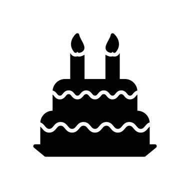 doğum günü vektörü düz simgesi