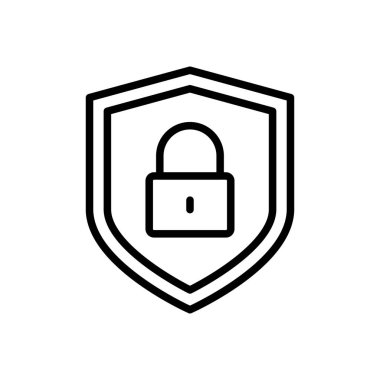 Koruma vektörü ince çizgi simgesi