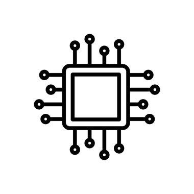 çip vektörü ince çizgi simgesi