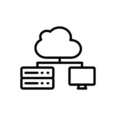 sunucu vektörü ince çizgi simgesi