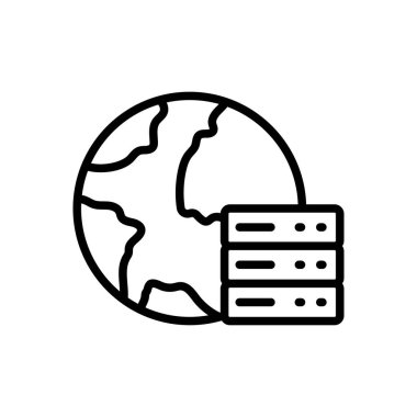 veritabanı vektörü ince çizgi simgesi