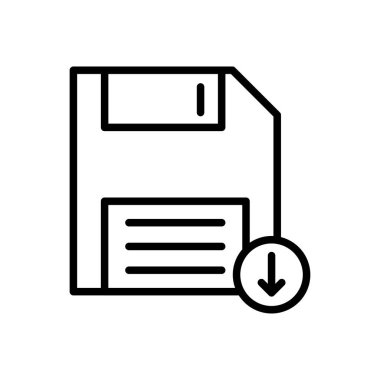 vektör ince çizgi simgesini kaydet