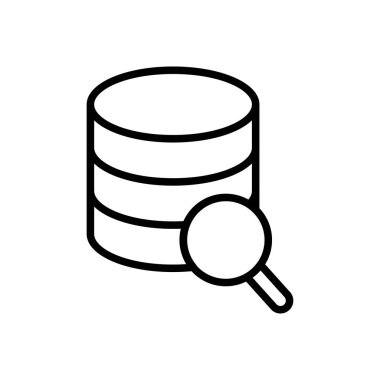 veritabanı vektörü ince çizgi simgesi