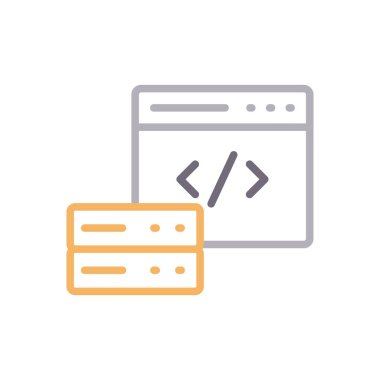 programlama vektör renk çizgisi simgesi