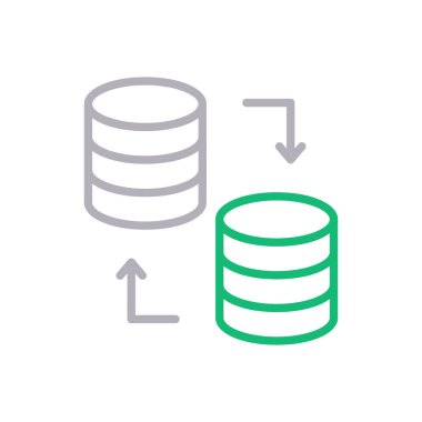 veri transferi vektör renk çizgisi simgesi