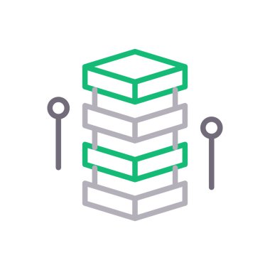 sunucu vektör renk çizgisi simgesi