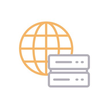 sunucu vektör renk çizgisi simgesi