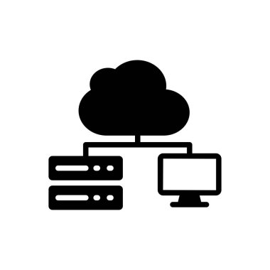 sunucu vektörü düz simgesi