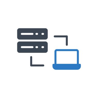 dizüstü bilgisayar vektörü renk simgesi