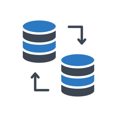 veri aktarım vektörü renk simgesi