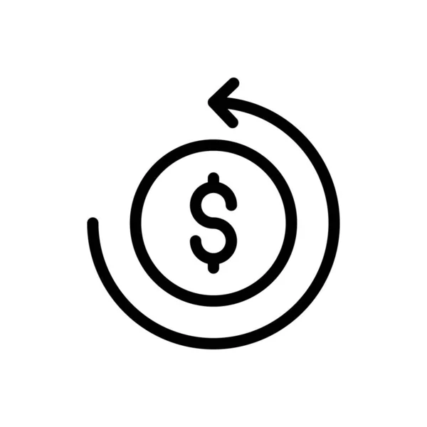 Значок Тонкой Линии Доллара — стоковый вектор