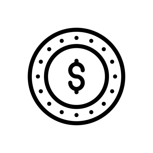 Moneda Vector Delgada Línea Icono — Vector de stock