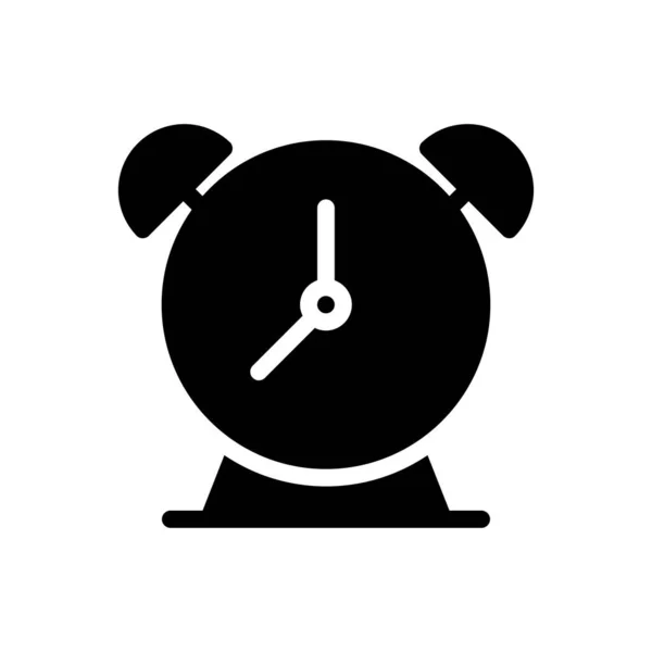 Horloge Vecteur Glyphe Icône Plate — Image vectorielle