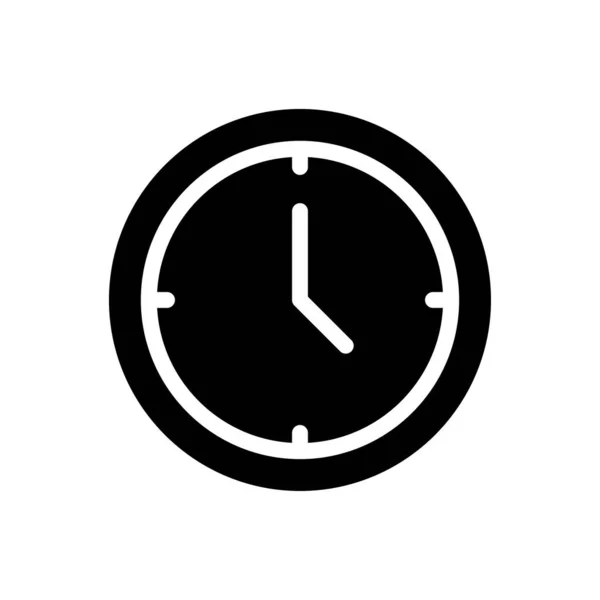 Horloge Vector Glyph Platte Pictogram — Stockvector