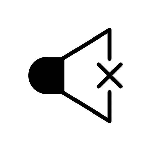 Silent Vector Glyph Flaches Symbol — Stockvektor