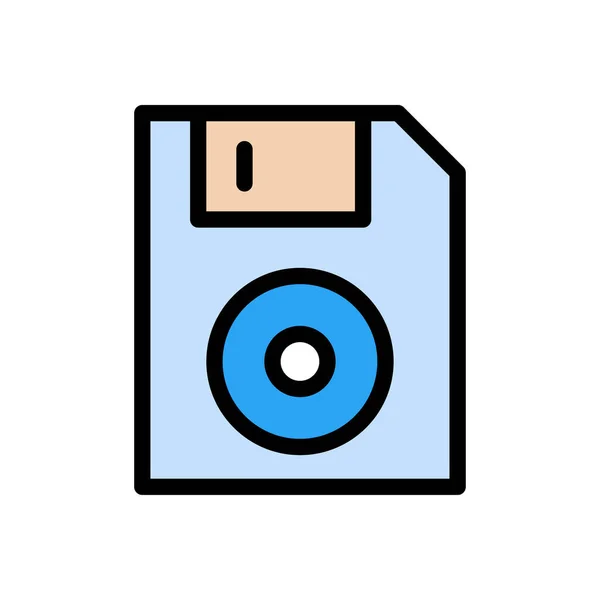 Floppy Vecteur Plat Icône Couleur — Image vectorielle