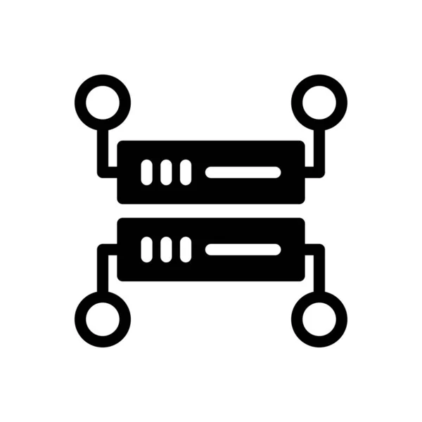 Datenvektor Glyphen Flaches Symbol — Stockvektor