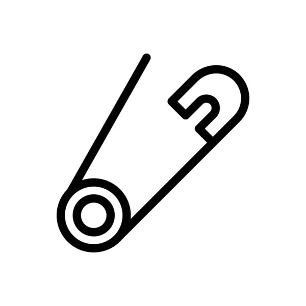 Safety Pin Vector Thin Line Icon — Stock Vector