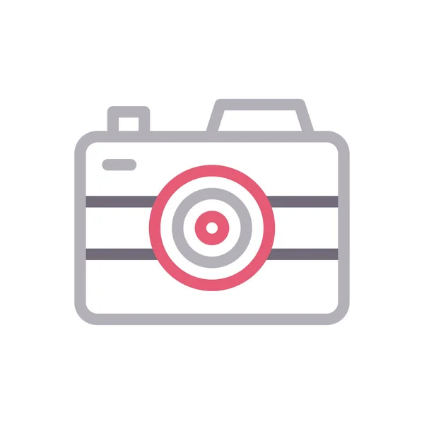 Ikona Barevného Řádku Vektoru Fotoaparátu — Stockový vektor