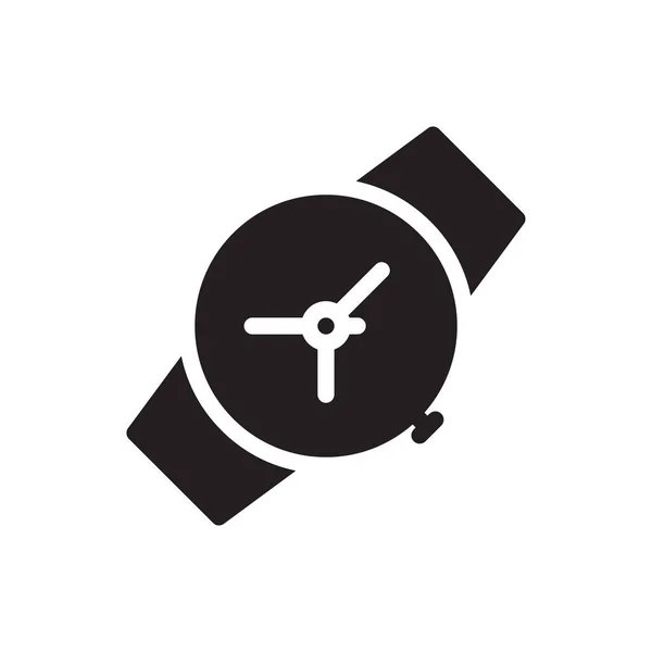 Годинник Векторний Гліф Плоска Іконка — стоковий вектор