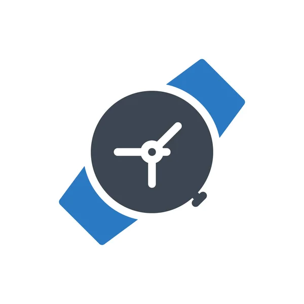 Horloge Vector Glyph Kleur Pictogram — Stockvector