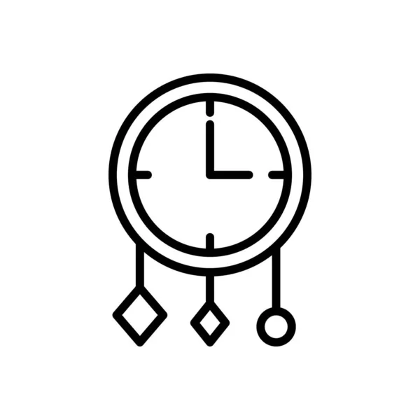 Horloge Vecteur Ligne Mince Icône — Image vectorielle