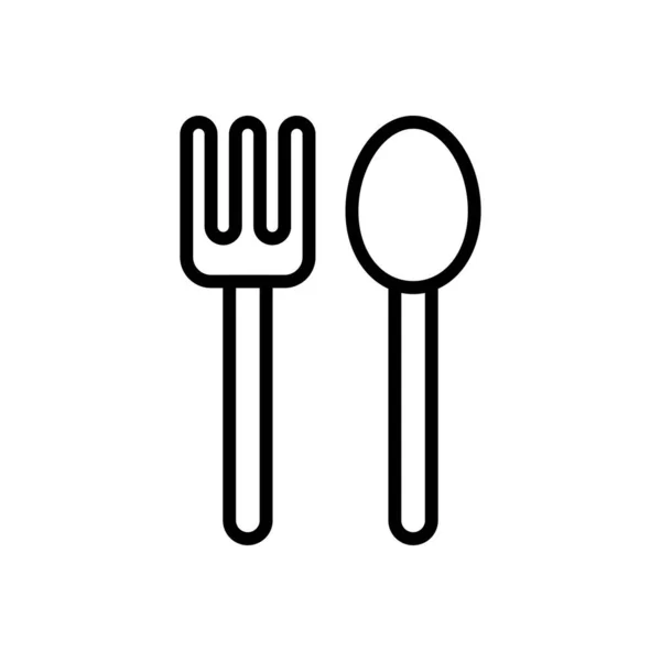 Spoon Vector Thin Line Icon — Stock Vector