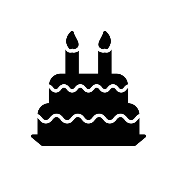 Cumpleaños Vector Glifo Icono Plano — Vector de stock