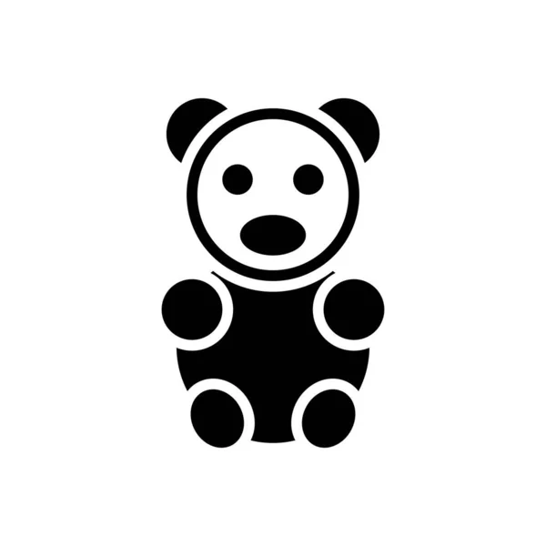 Bear Vector Glyph Flat Icon — Stock Vector
