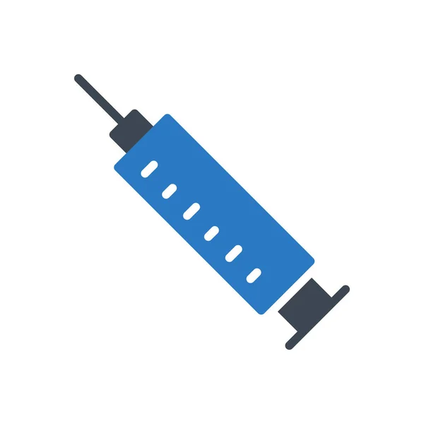 Syringe Vector Glyph Color Icon — Stock Vector