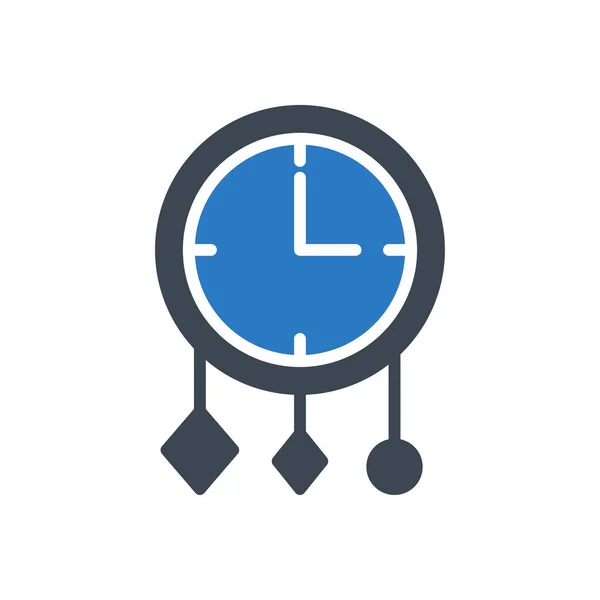 Reloj Vector Glifo Icono Color — Vector de stock