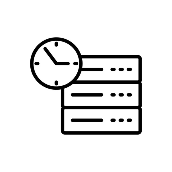 Temps Vecteur Ligne Mince Icône — Image vectorielle