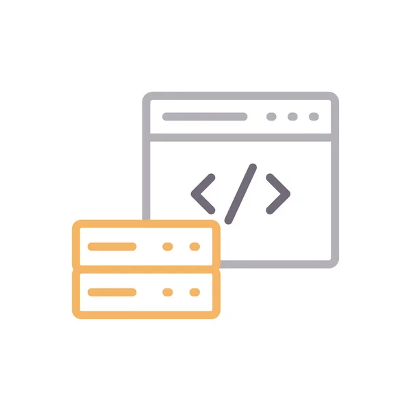 Programación Vector Línea Color Icono — Archivo Imágenes Vectoriales
