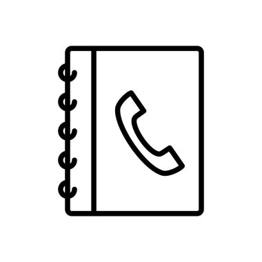 telefon rehberi vektörü ince çizgi simgesi