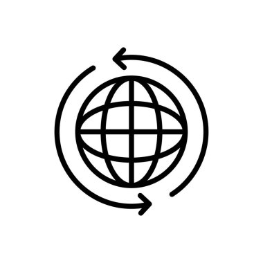 internet vektörü ince çizgi simgesi