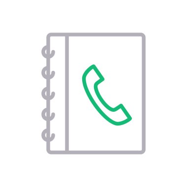 telefon defteri vektör renk çizgisi simgesi