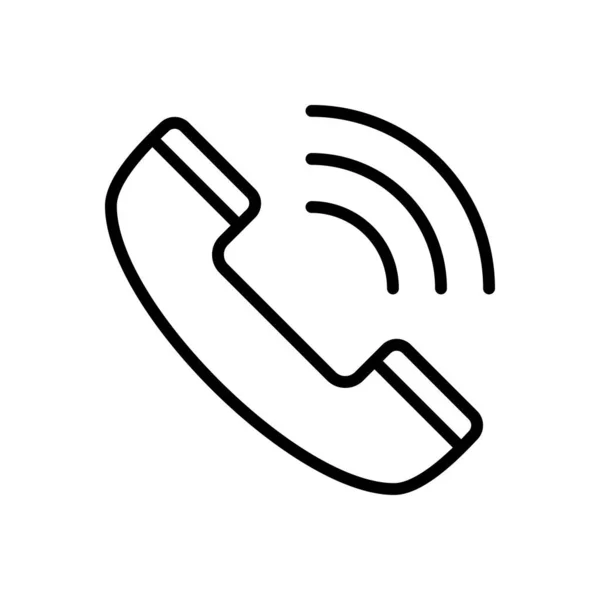 Telefoon Vector Dunne Lijn Pictogram — Stockvector