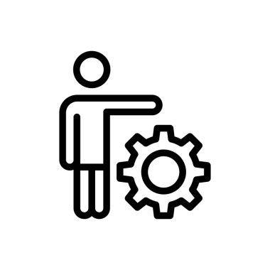 çalışan vektör ince çizgi simgesi