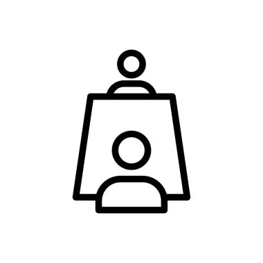 röportaj vektörü ince çizgi simgesi