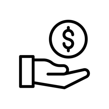 Dolar vektör ince çizgi simgesi