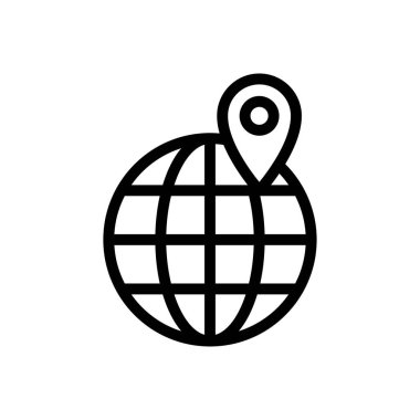 harita vektörü ince çizgi simgesi