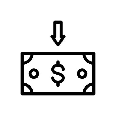 para vektörü ince çizgi simgesi