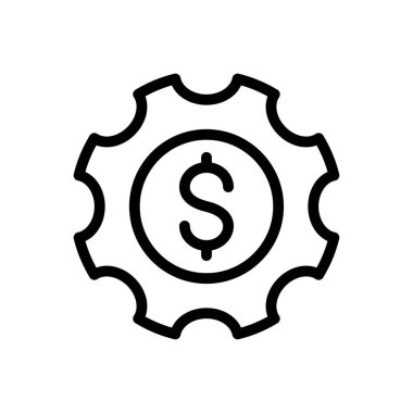 Dolar vektör ince çizgi simgesi