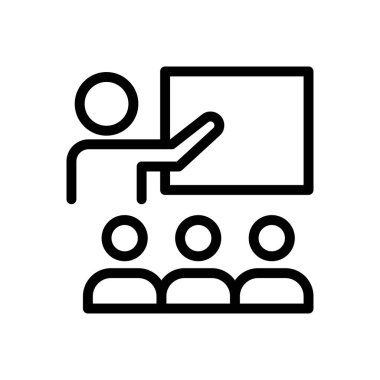 eğitim vektörü ince çizgi simgesi