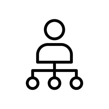 ağ vektörü ince çizgi simgesi