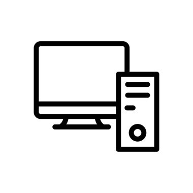 PC vektör ince çizgi simgesi