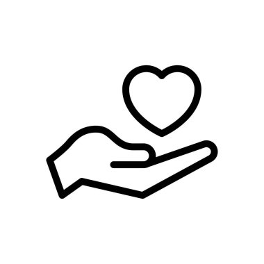 sevgi vektörü ince çizgi simgesi