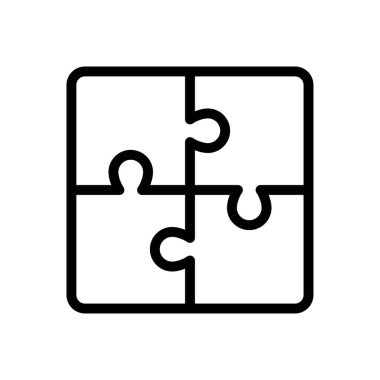 yapboz vektörü ince çizgi simgesi