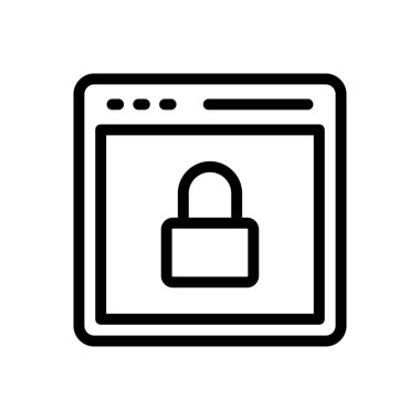 Güvenlik vektörü ince çizgi simgesi