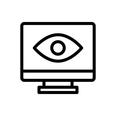 göz vektörü ince çizgi simgesi